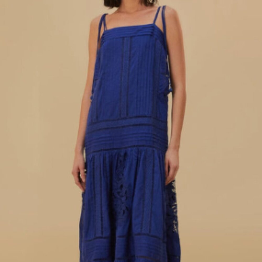 Blue Laces Sleeveless Maxi Dress